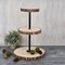19" Brown 3 Tier Round Natural Wood DESSERT STAND Party Decorations Supplies